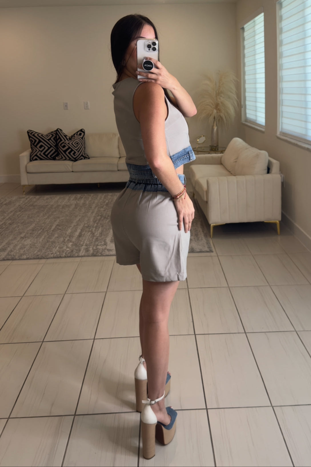 Radiance Contrast Grey Short Set