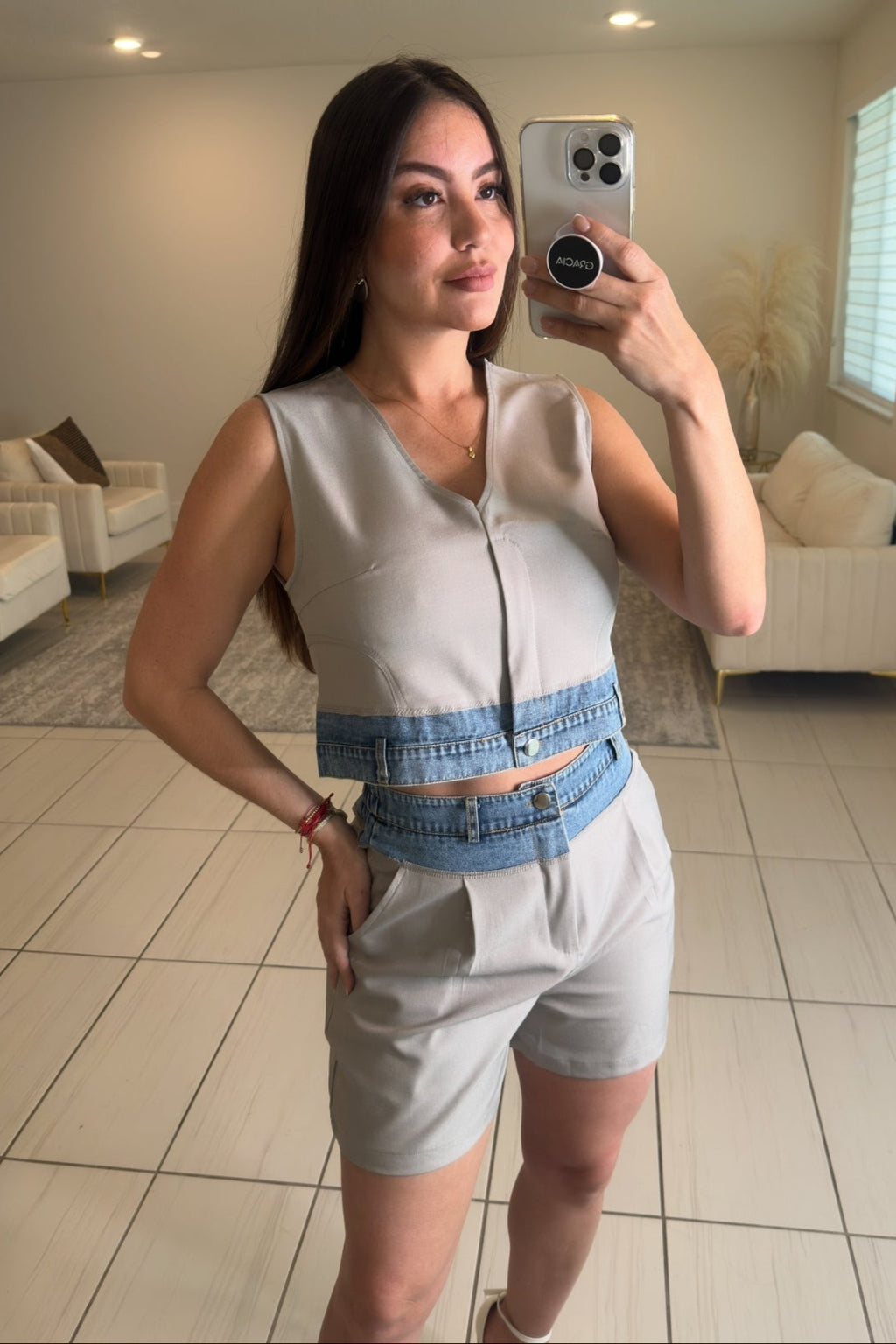 Radiance Contrast Grey Short Set