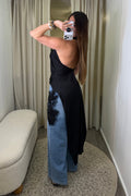 Elegance Asym Draped Black Top