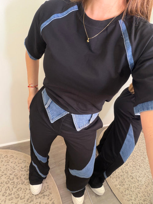 Urban Fusion Black Denim Set