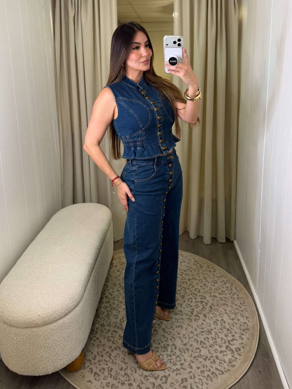 The Gold Edit Denim Pant Set