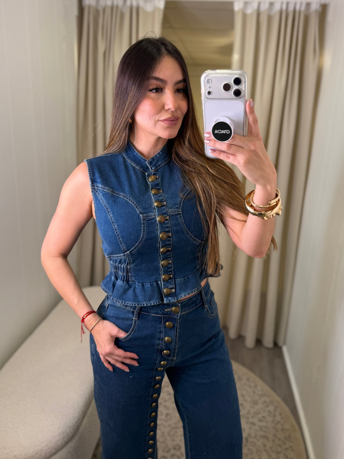 The Gold Edit Denim Pant Set