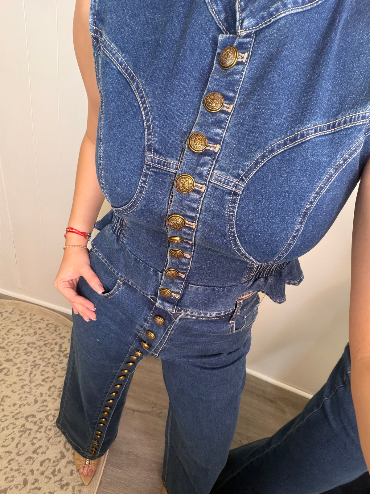 The Gold Edit Denim Pant Set