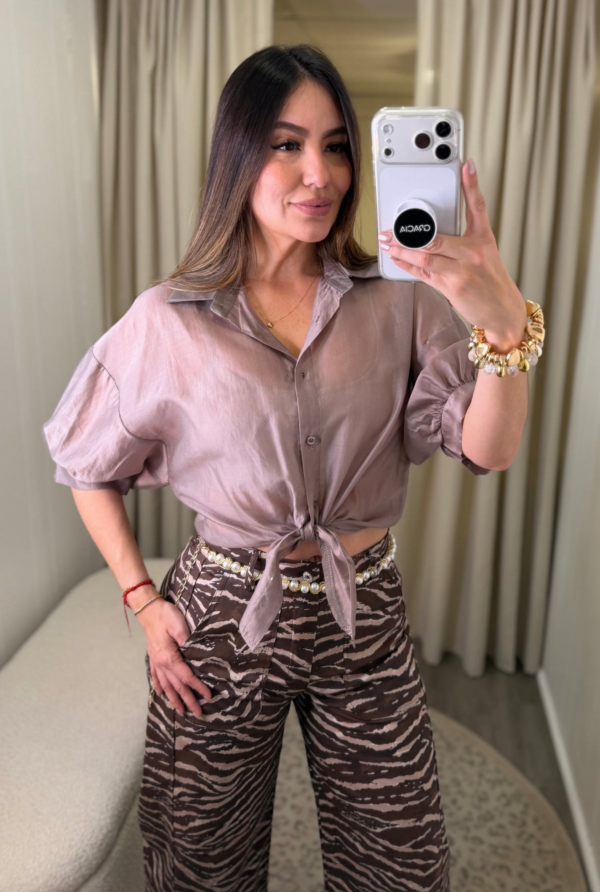 Elevated Mauve Brown Shirt