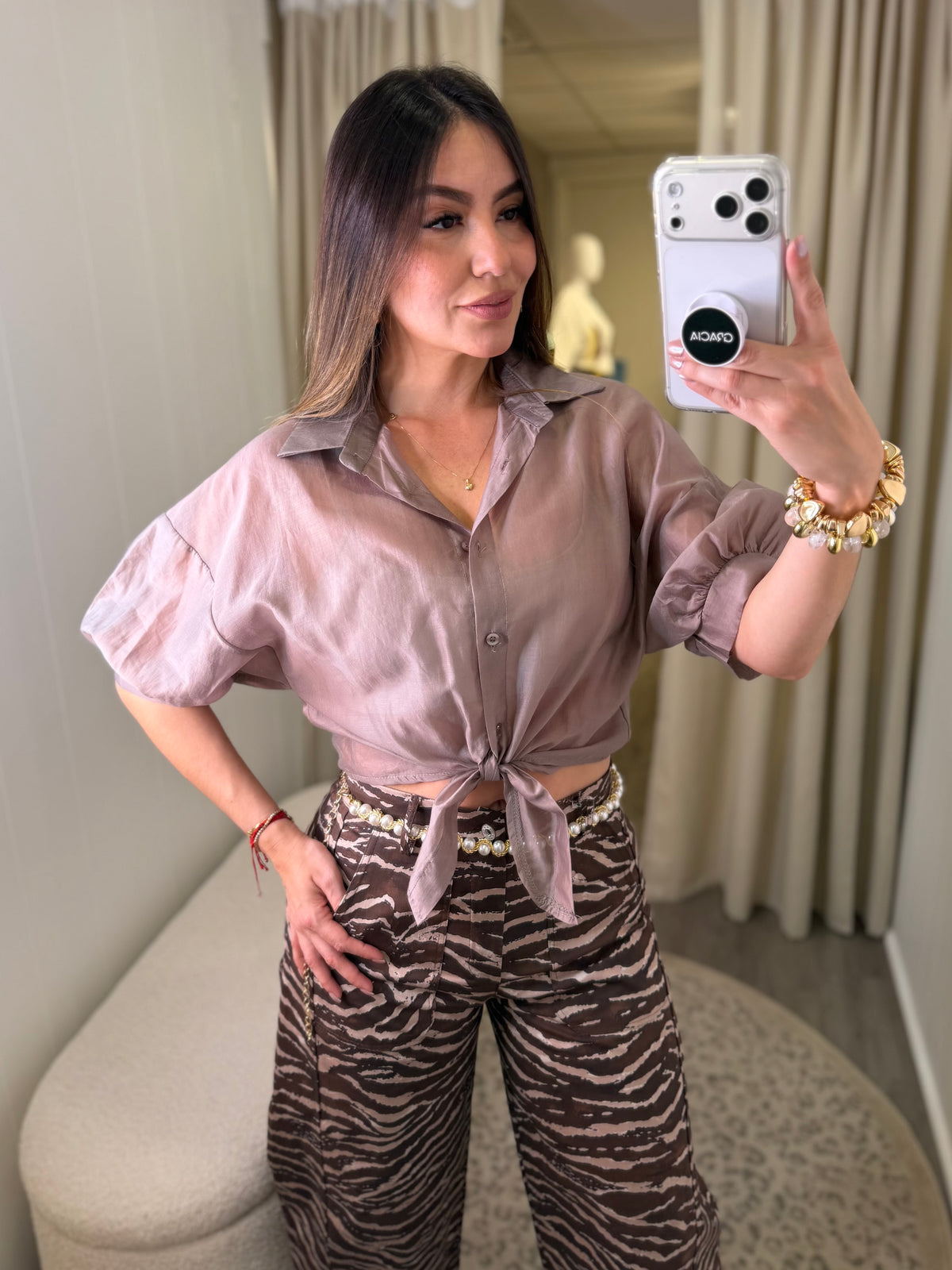 Elevated Mauve Brown Shirt