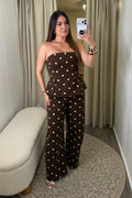 Espresso Polka Brown Pant Set