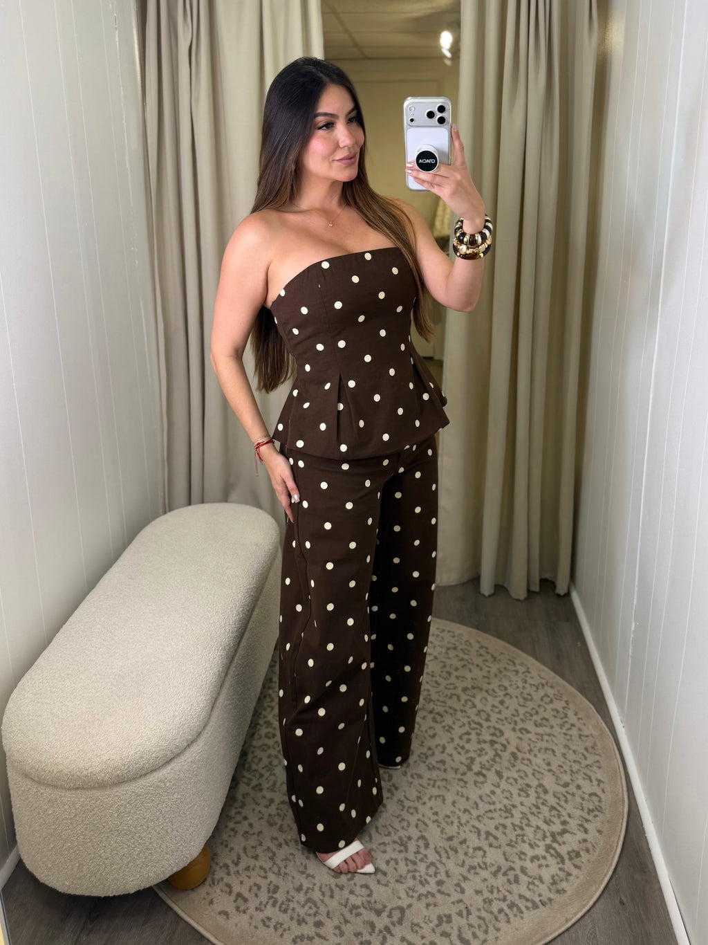 Espresso Polka Brown Pant Set