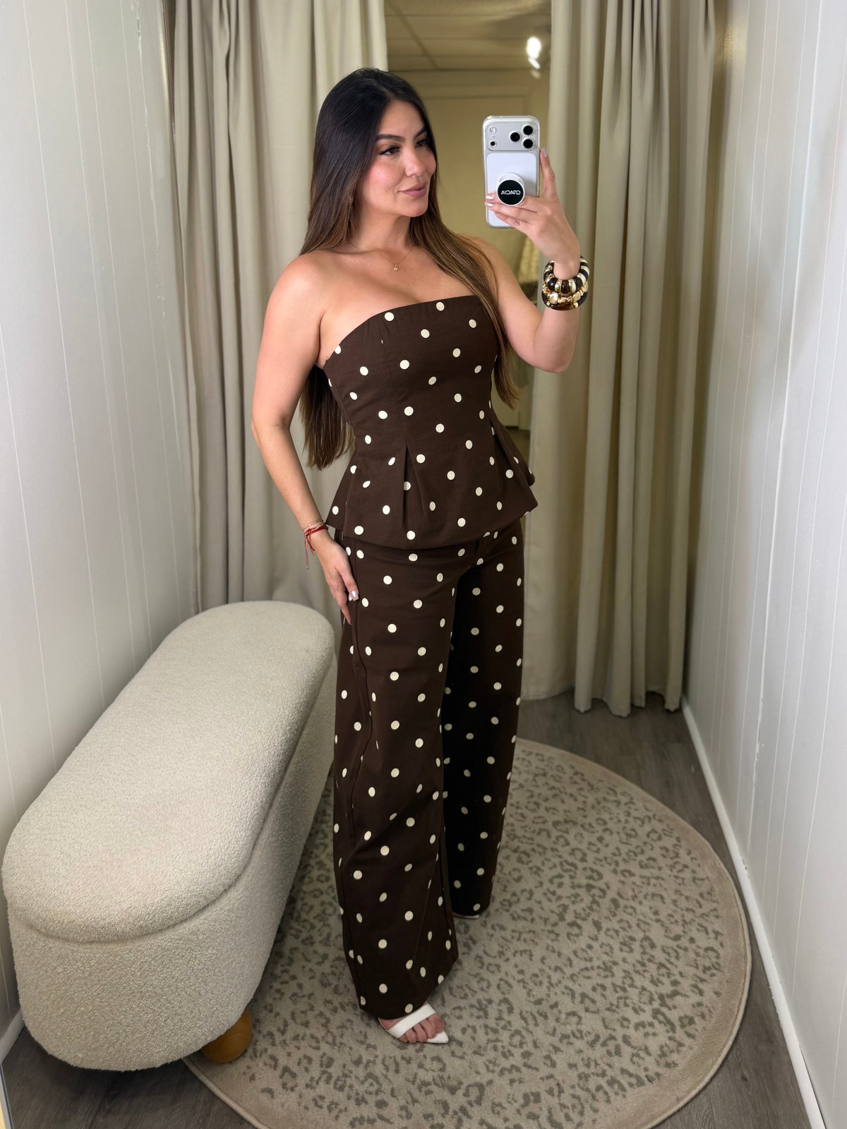 Espresso Polka Brown Pant Set