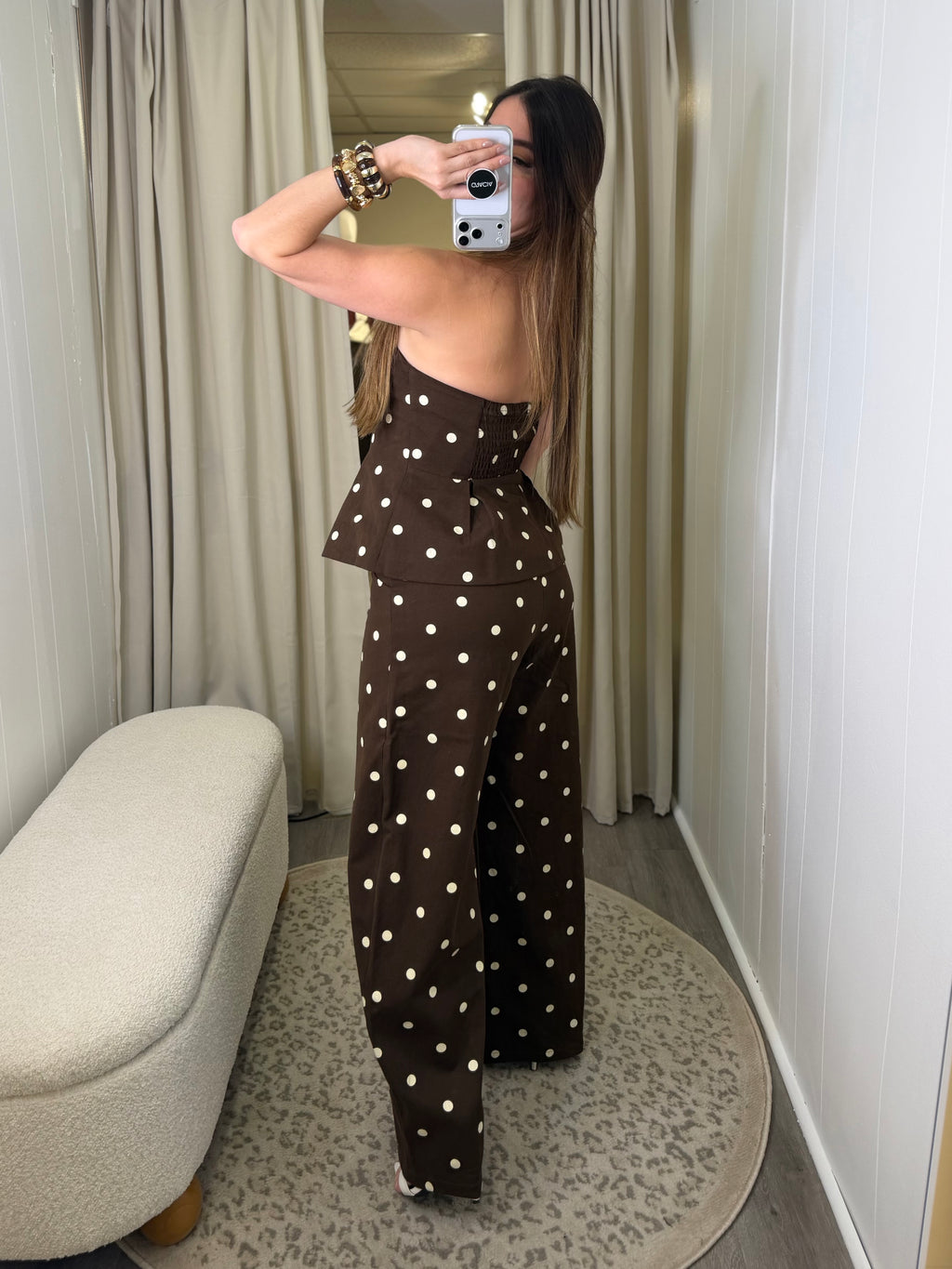 Espresso Polka Brown Pant Set