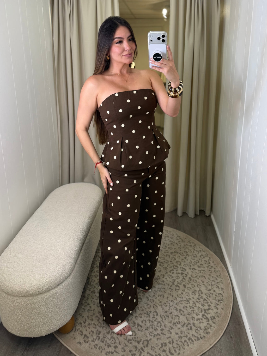 Espresso Polka Brown Pant Set