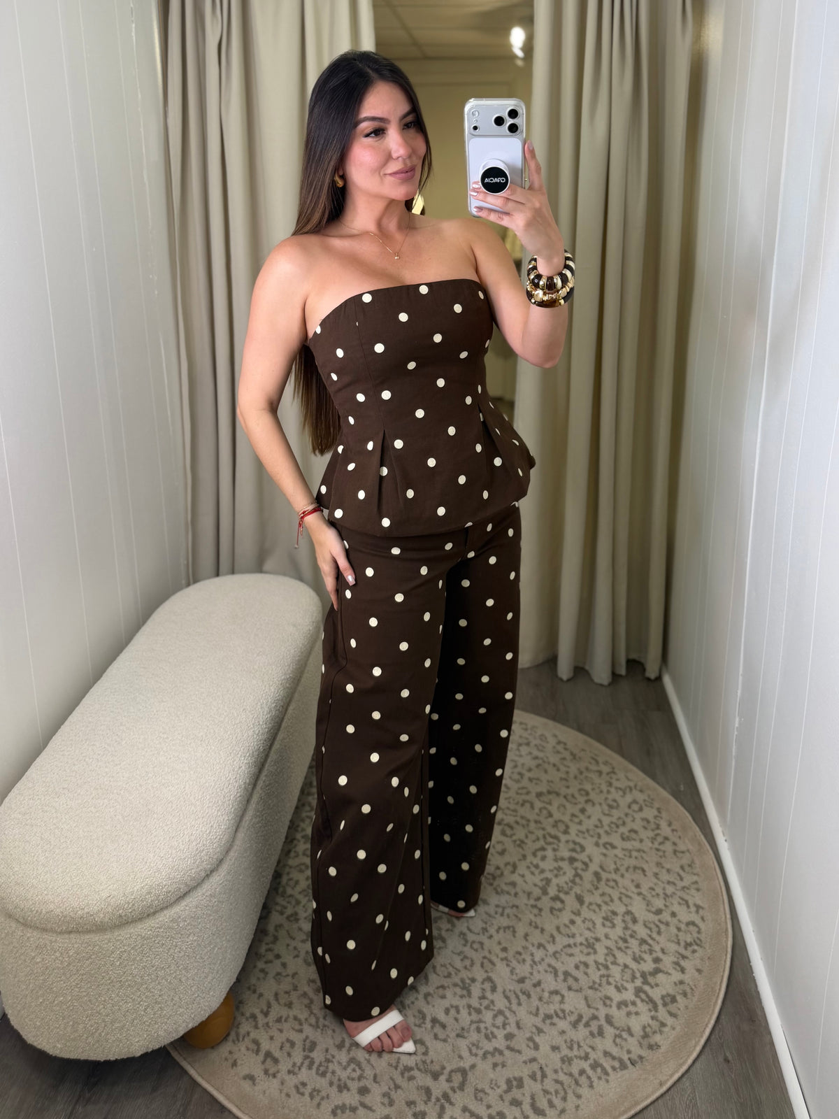 Espresso Polka Brown Pant Set