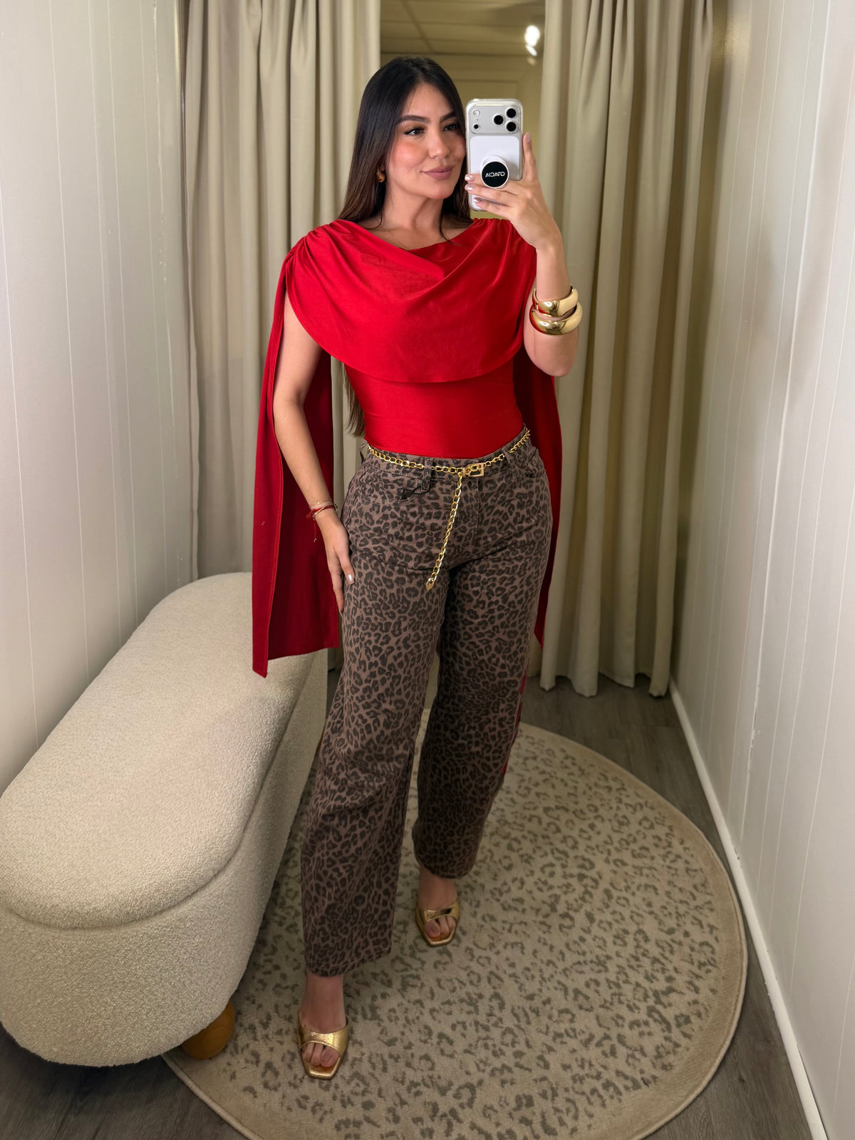 Wild Rose Leopard Barrel Pants