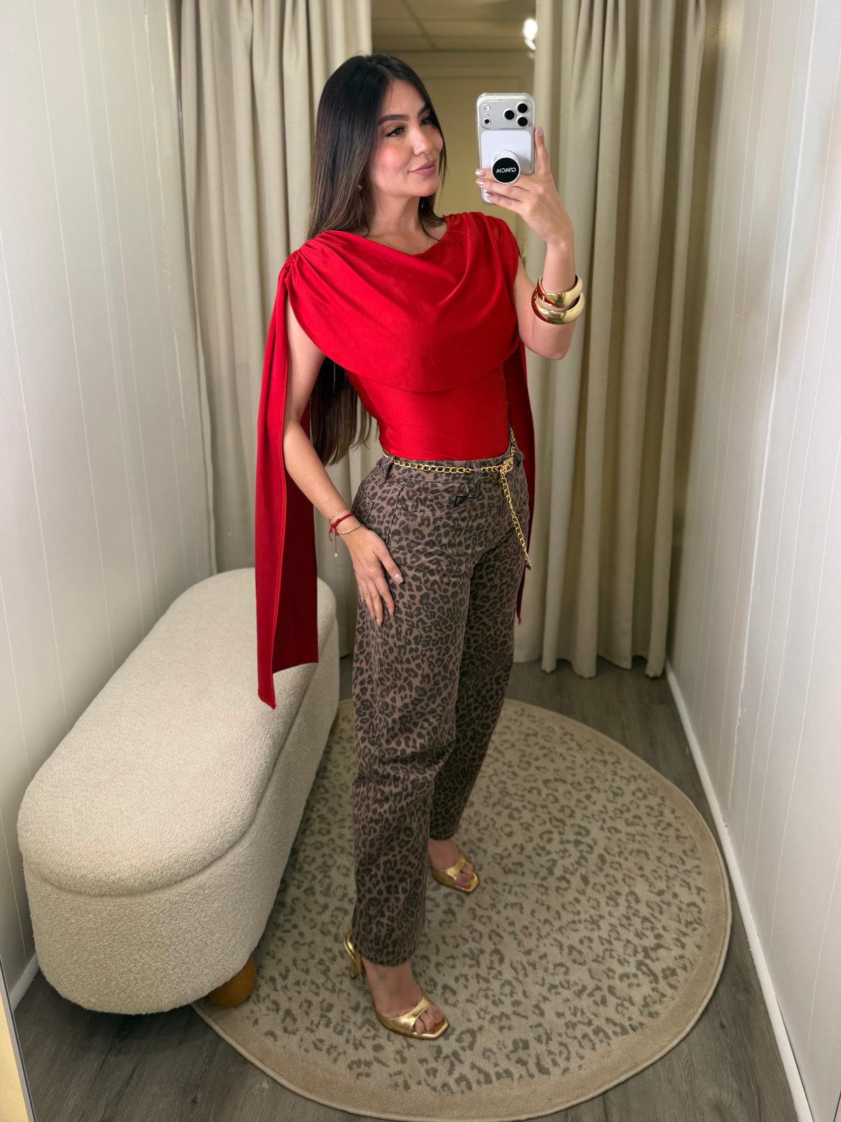 Scarlet Drama Cape Red Top