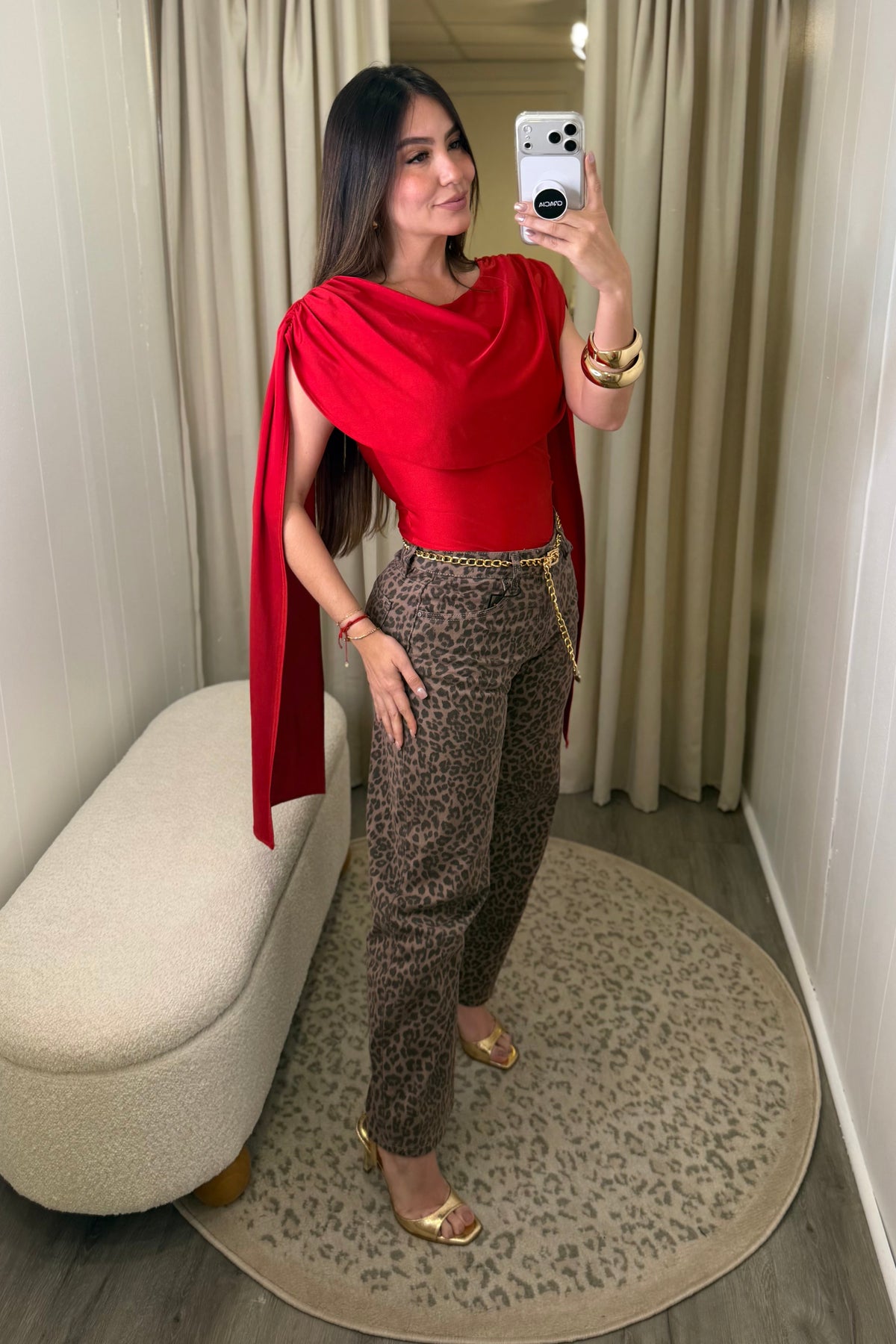 Wild Rose Leopard Barrel Pants
