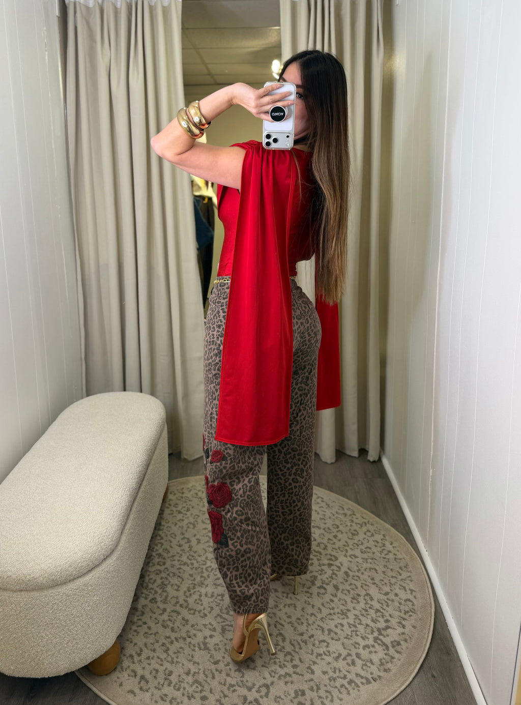 Scarlet Drama Cape Red Top
