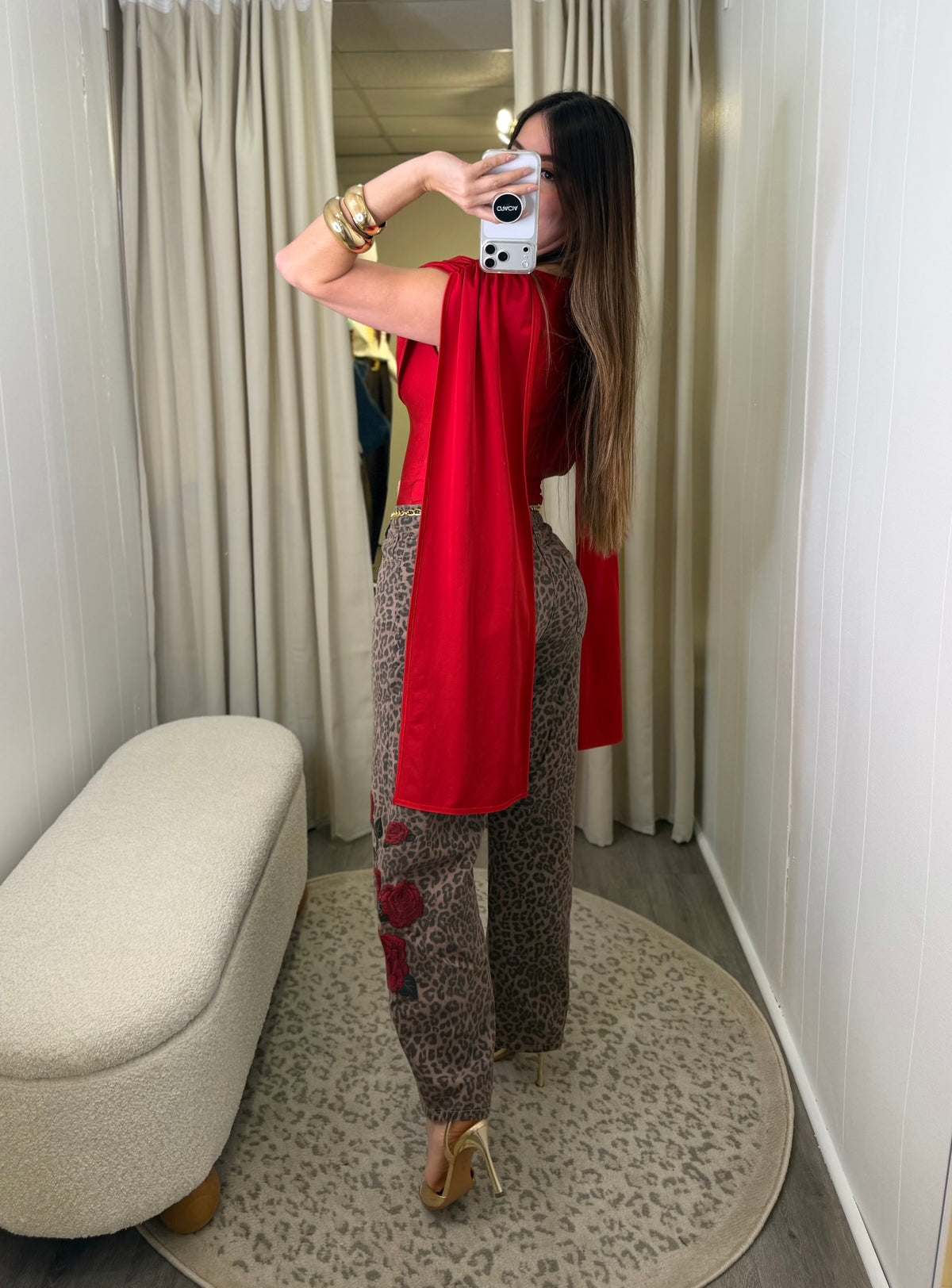 Wild Rose Leopard Barrel Pants