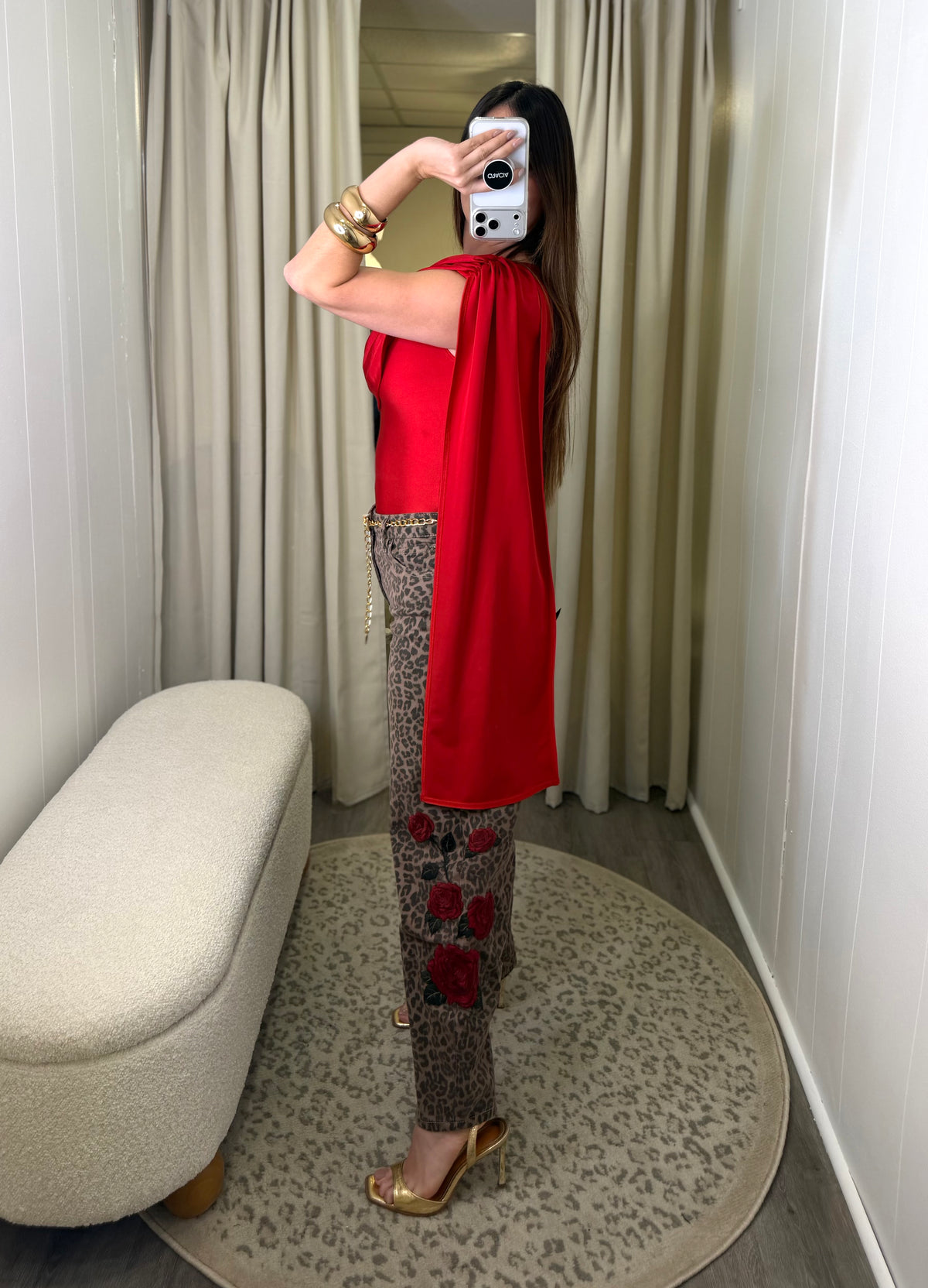 Scarlet Drama Cape Red Top