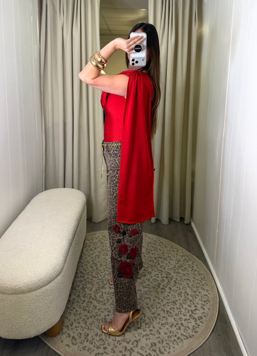 Wild Rose Leopard Barrel Pants