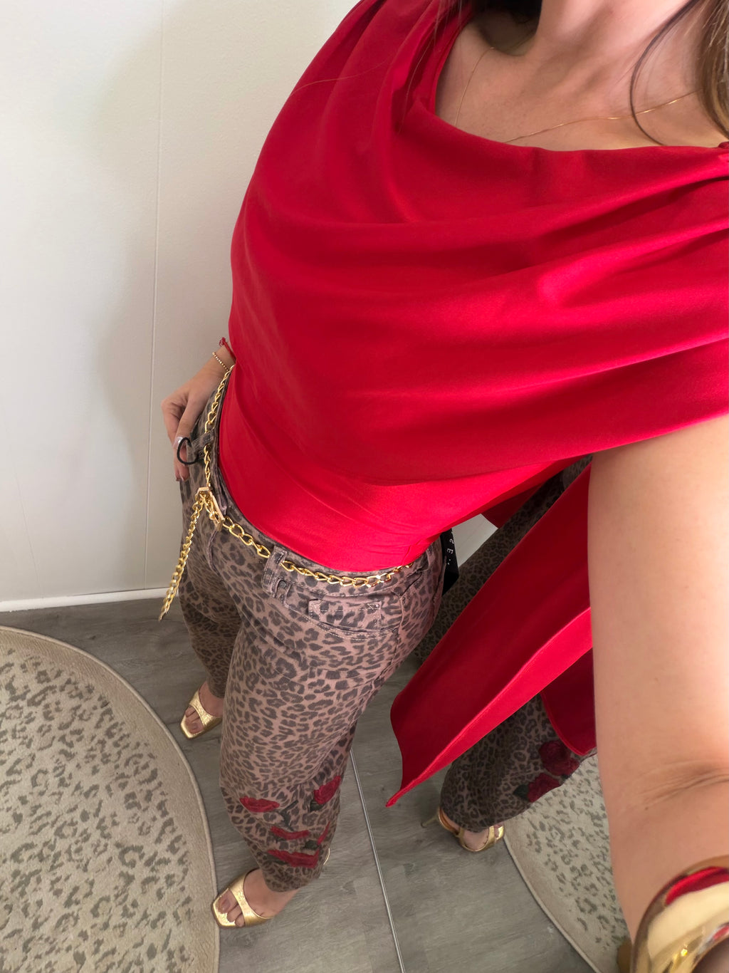 Wild Rose Leopard Barrel Pants