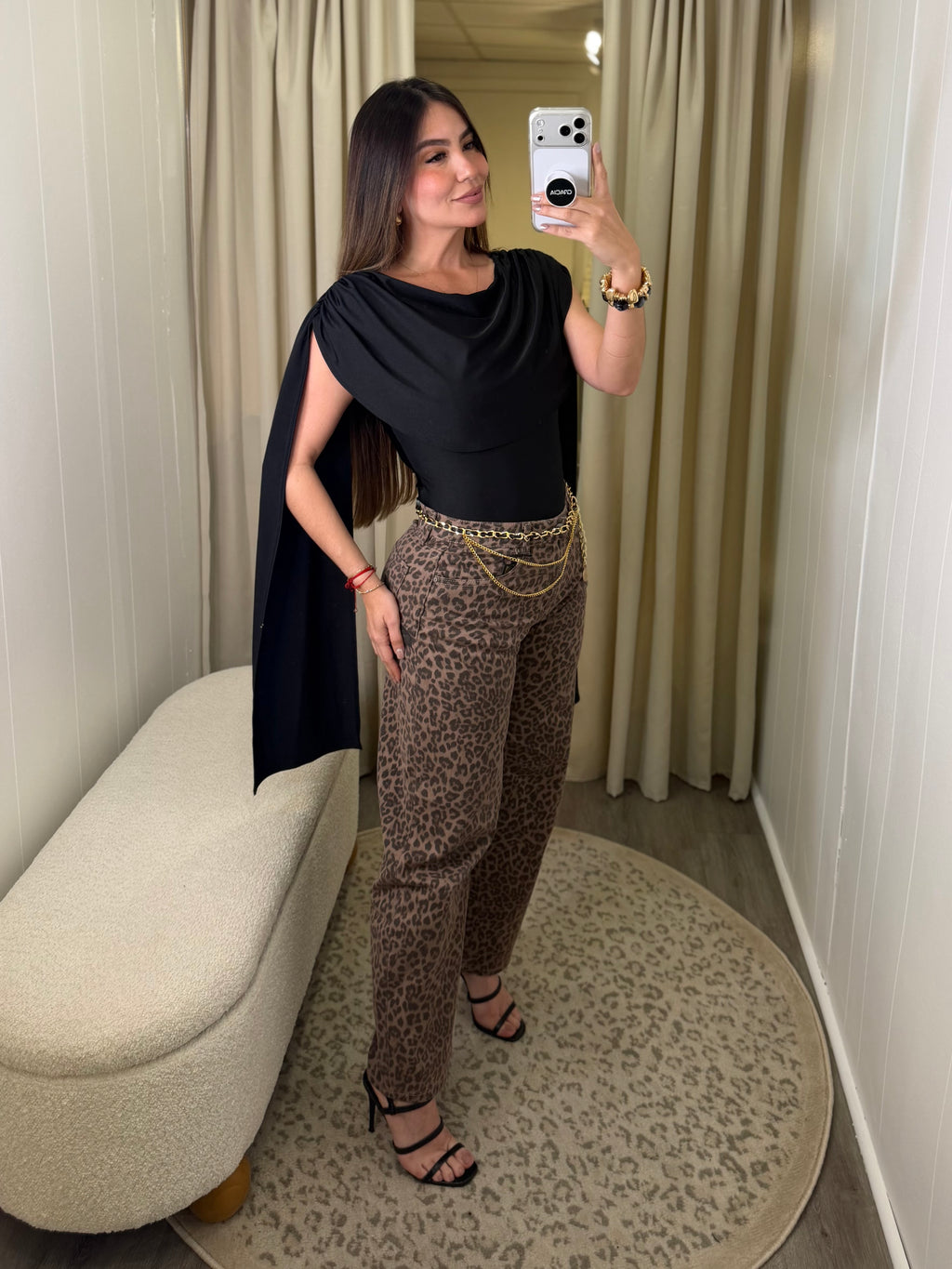 Scarlet Drama Cape Black Top