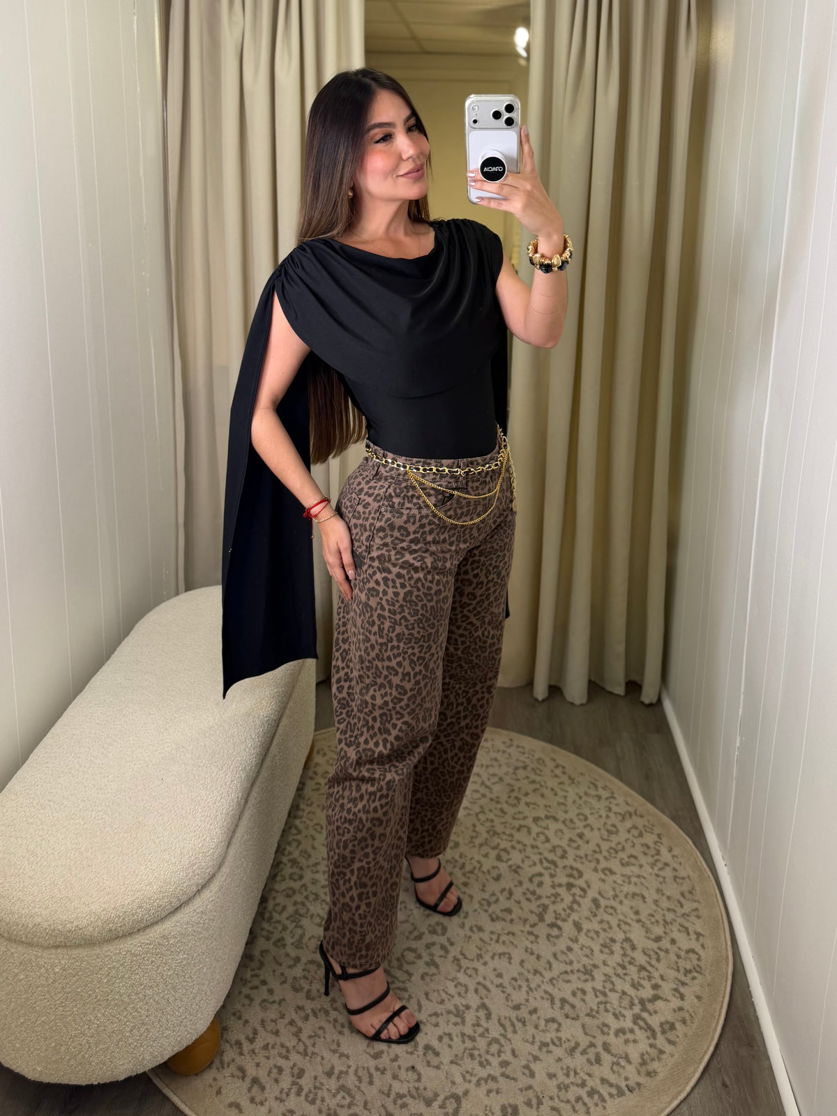 Scarlet Drama Cape Black Top
