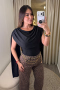 Scarlet Drama Cape Black Top