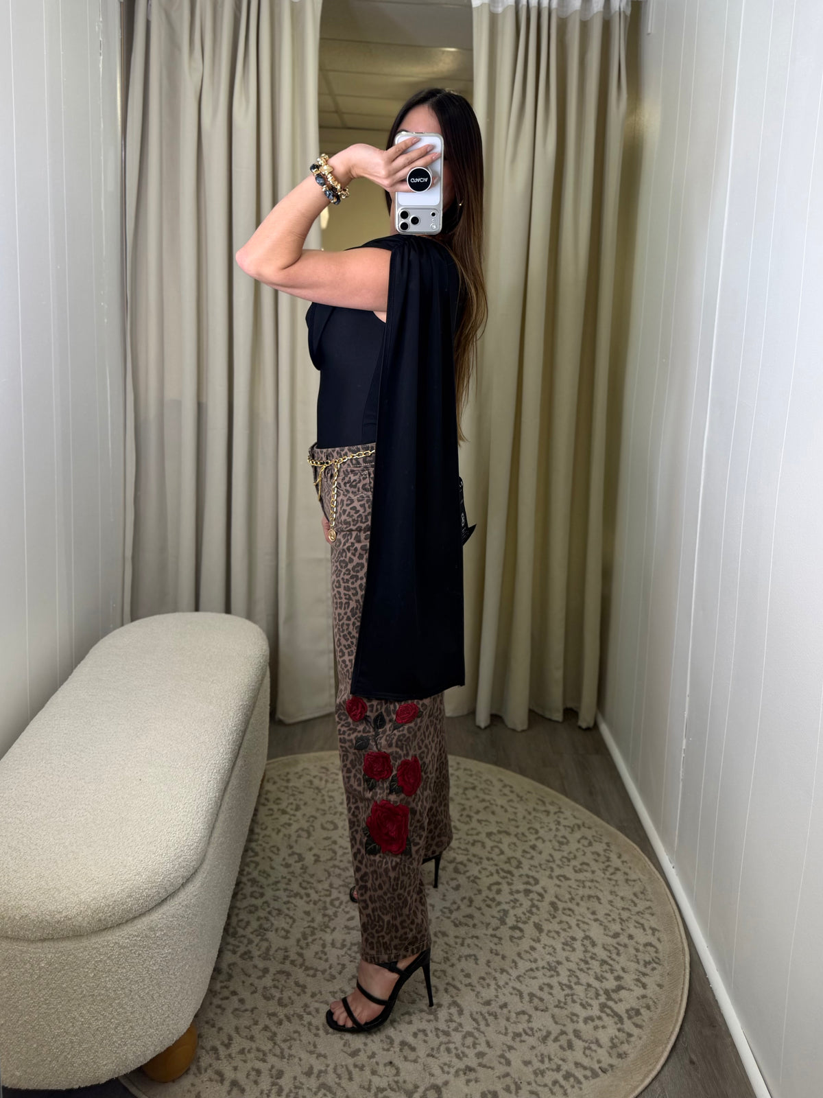 Scarlet Drama Cape Black Top