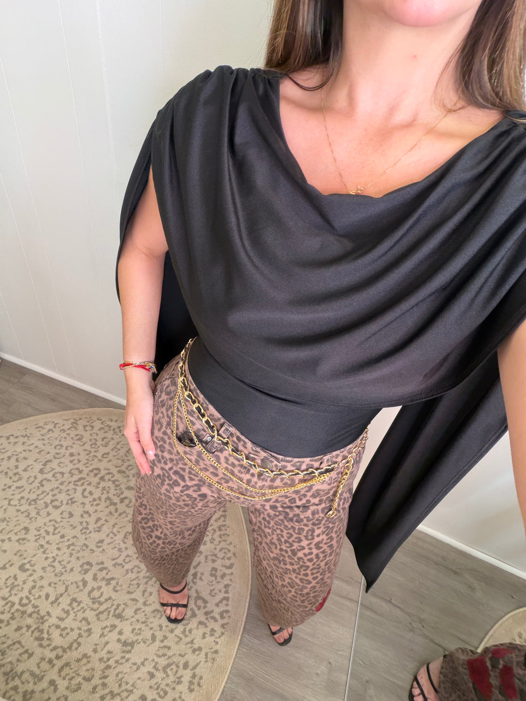 Scarlet Drama Cape Black Top