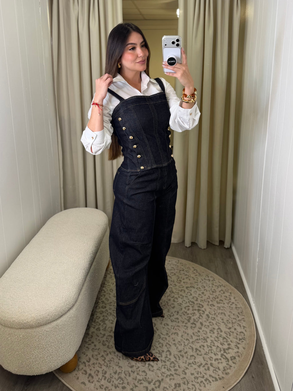 Dark Elegance Denim Pant Set
