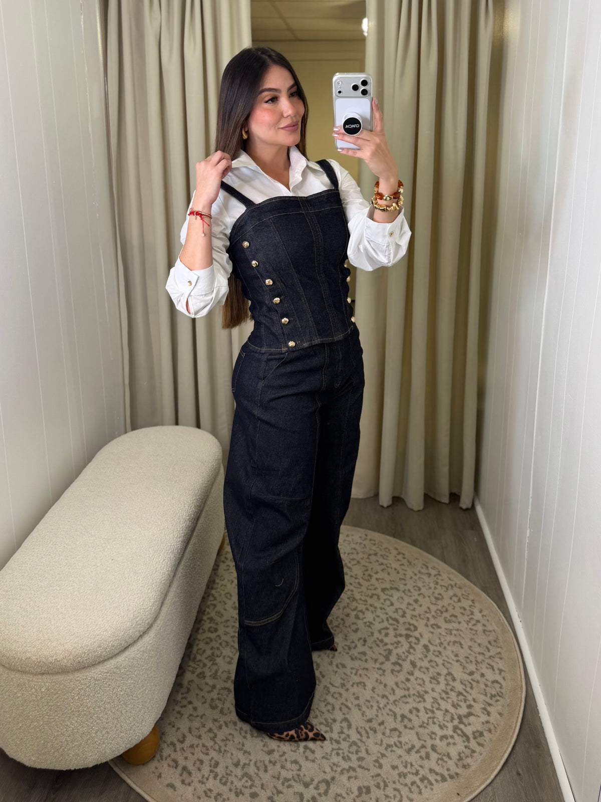 Dark Elegance Denim Pant Set