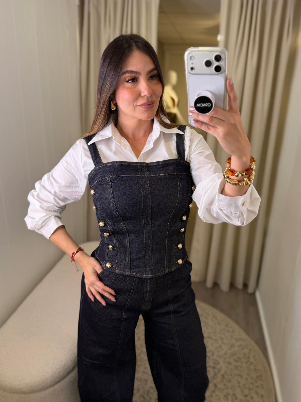 Dark Elegance Denim Pant Set