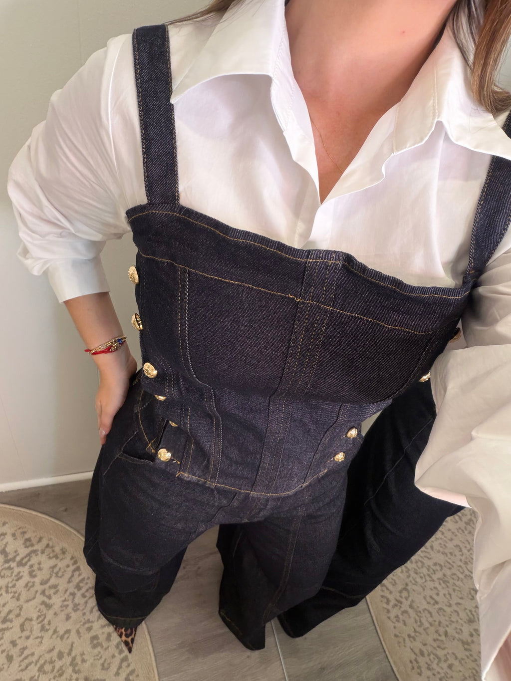 Dark Elegance Denim Pant Set