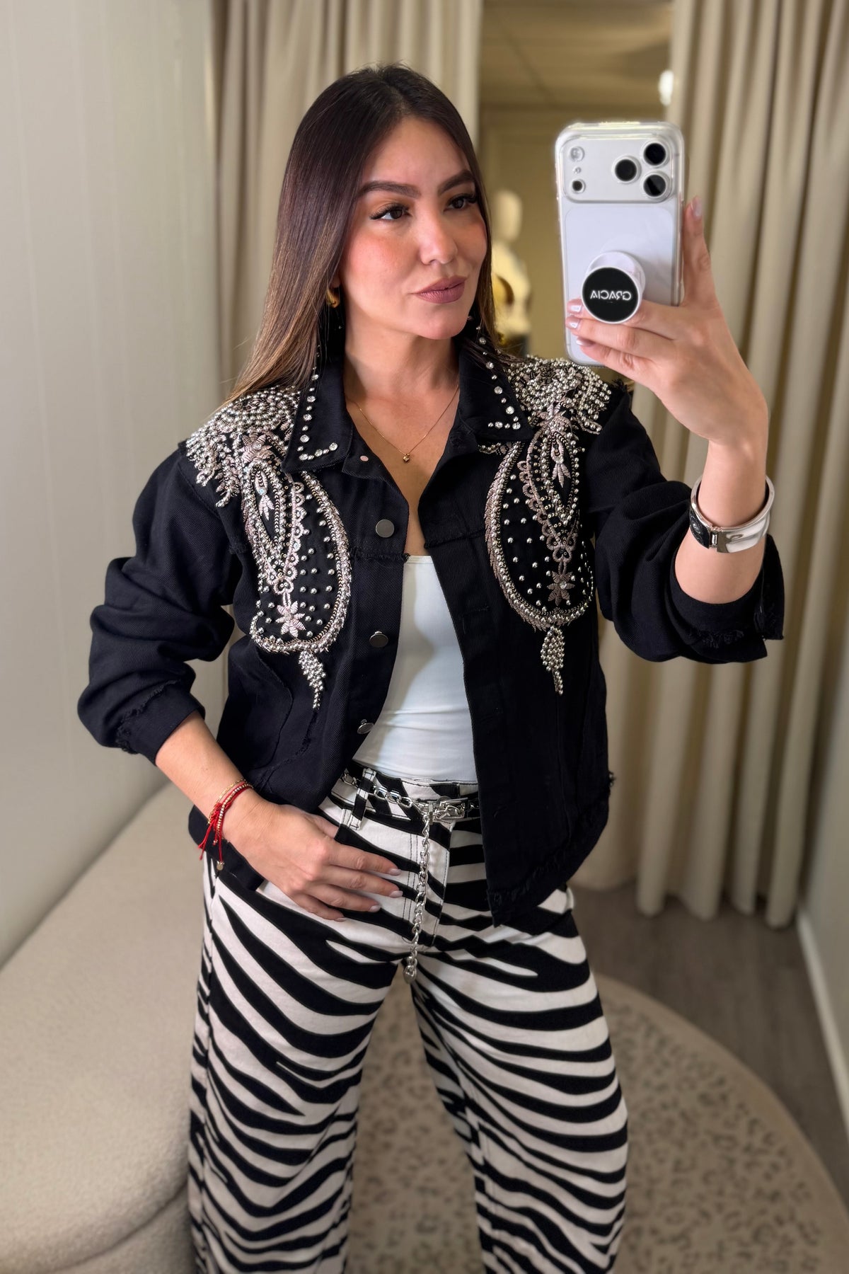 Paris After Dark Black Denim Jacket