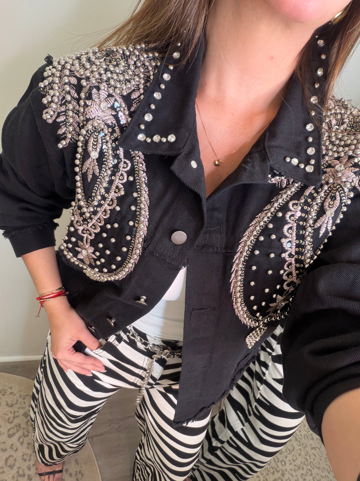 Paris After Dark Black Denim Jacket