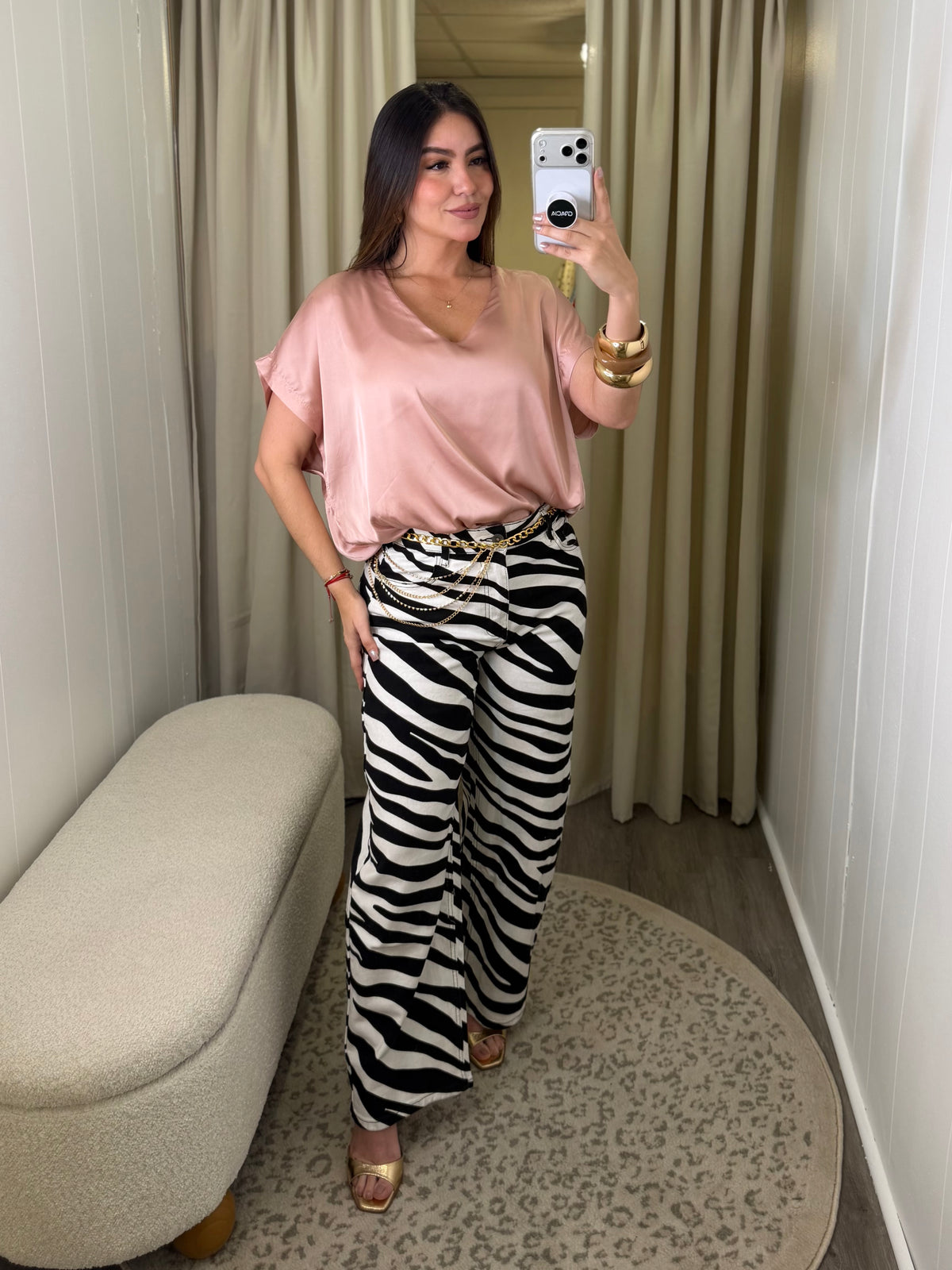 Silky Statement Rose Top