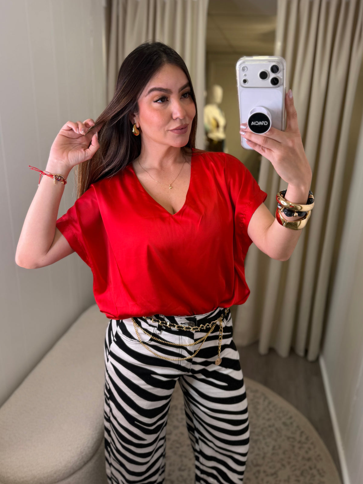 Silky Statement Red Top