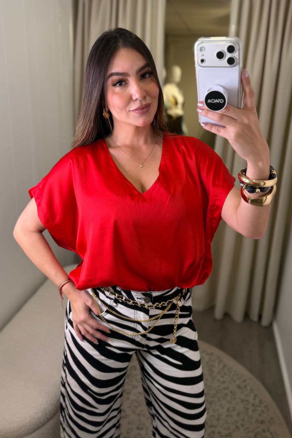 Silky Statement Red Top