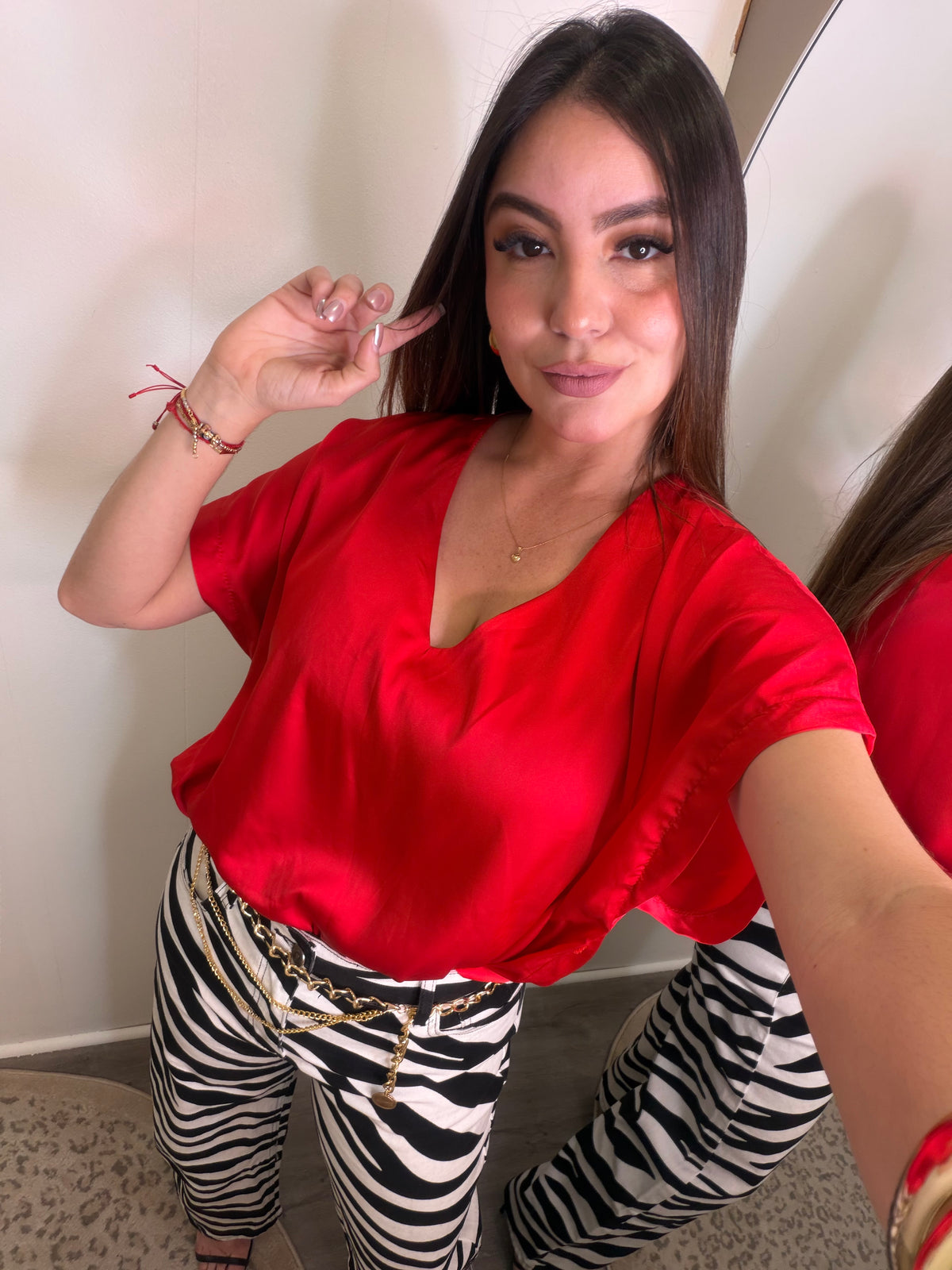Silky Statement Red Top