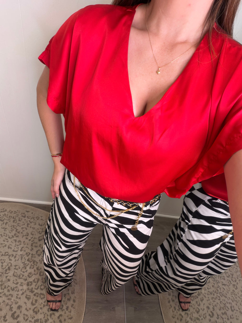 Silky Statement Red Top