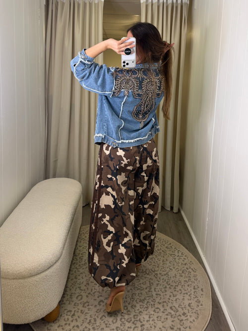 Glam Camo Brown Balloon Pants