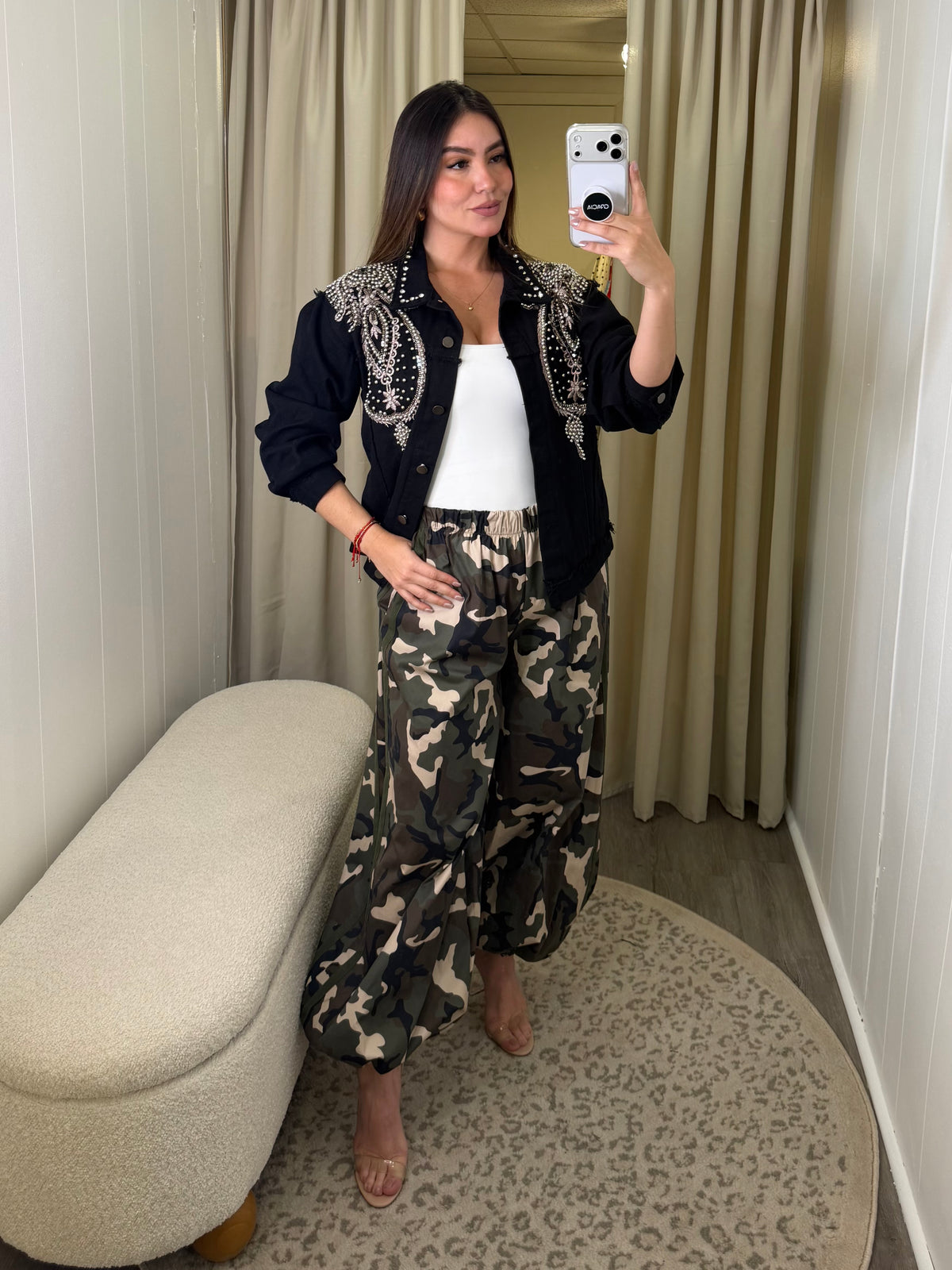Glam Camo Green Balloon Pants