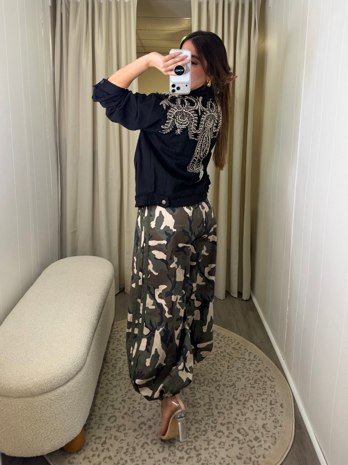 Glam Camo Green Balloon Pants