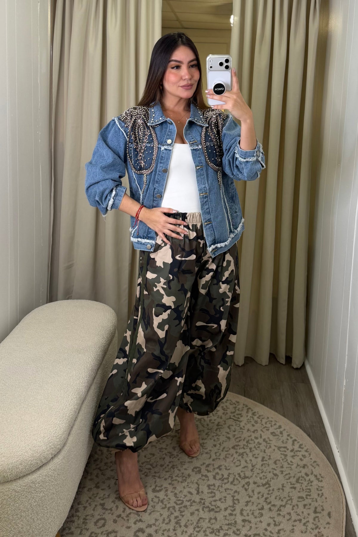 Glam Camo Green Balloon Pants