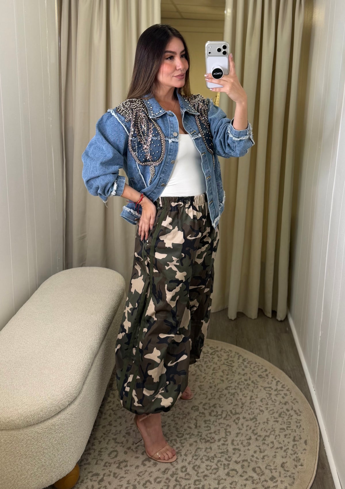 Glam Camo Green Balloon Pants