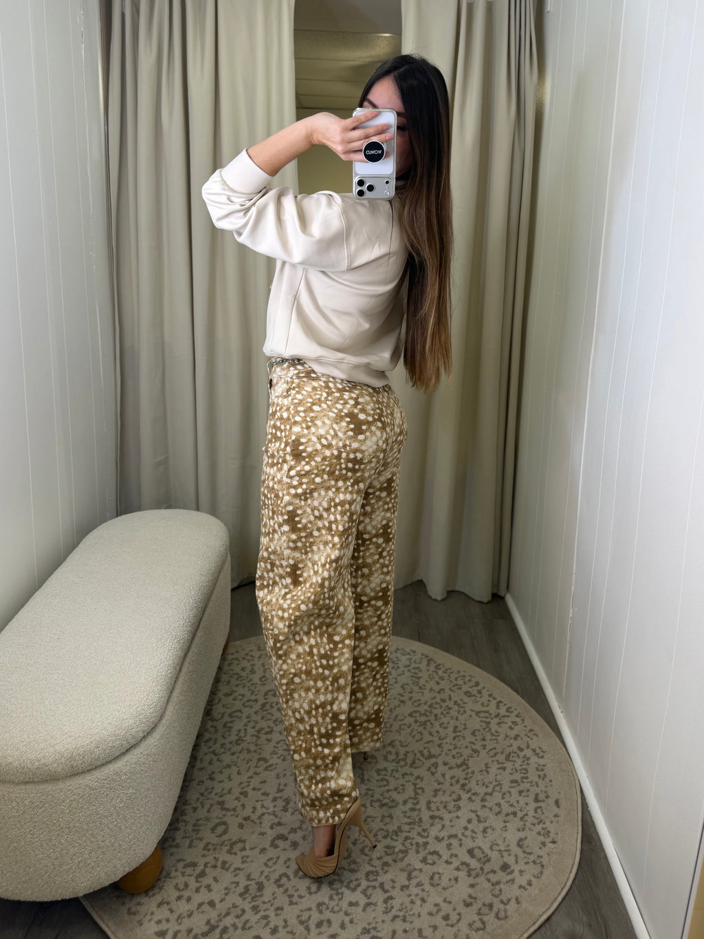 Fawn Sparkles Mocha Barrel Pant