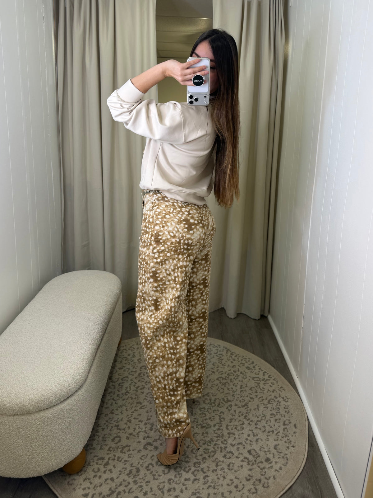 Fawn Sparkles Mocha Barrel Pant