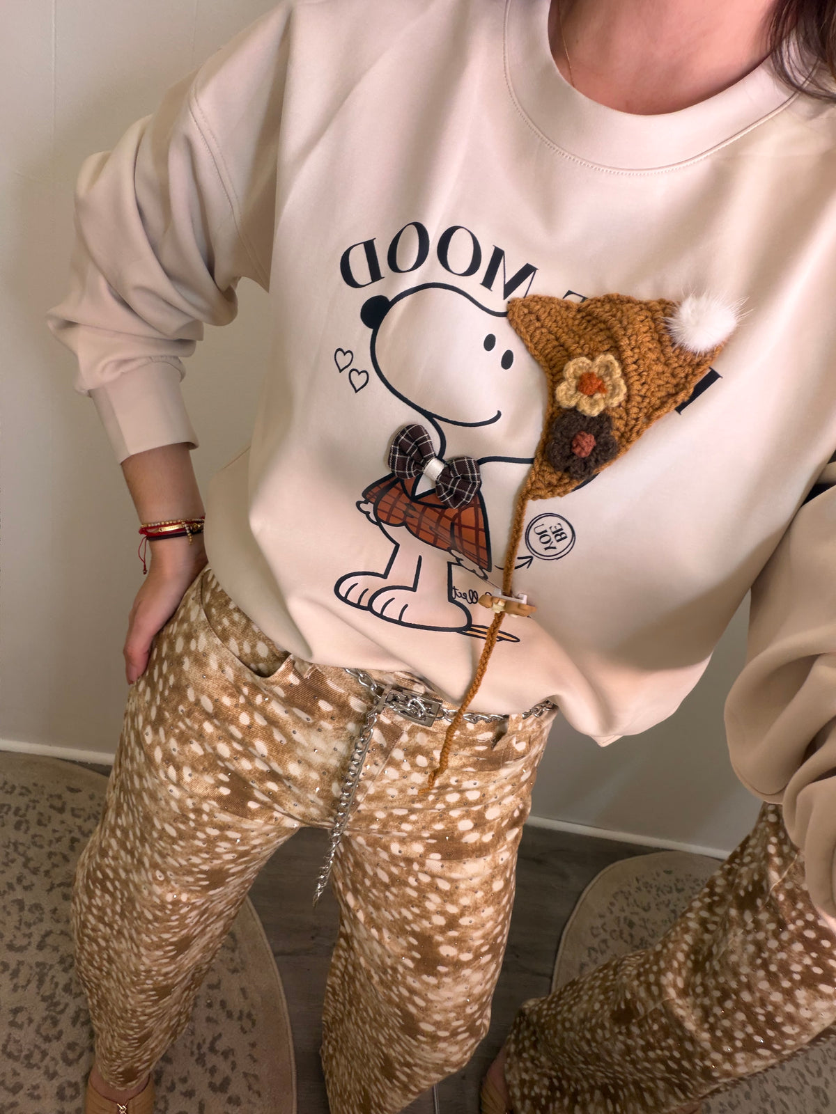 Fawn Sparkles Mocha Barrel Pant