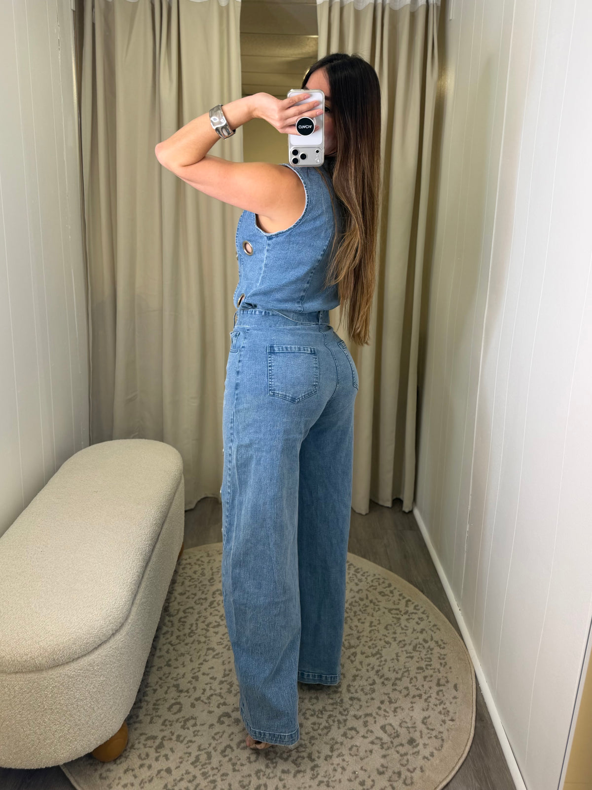 Eyelet Luxe Denim Pant Set