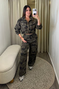 Dark Diva Camo Print Pant Set