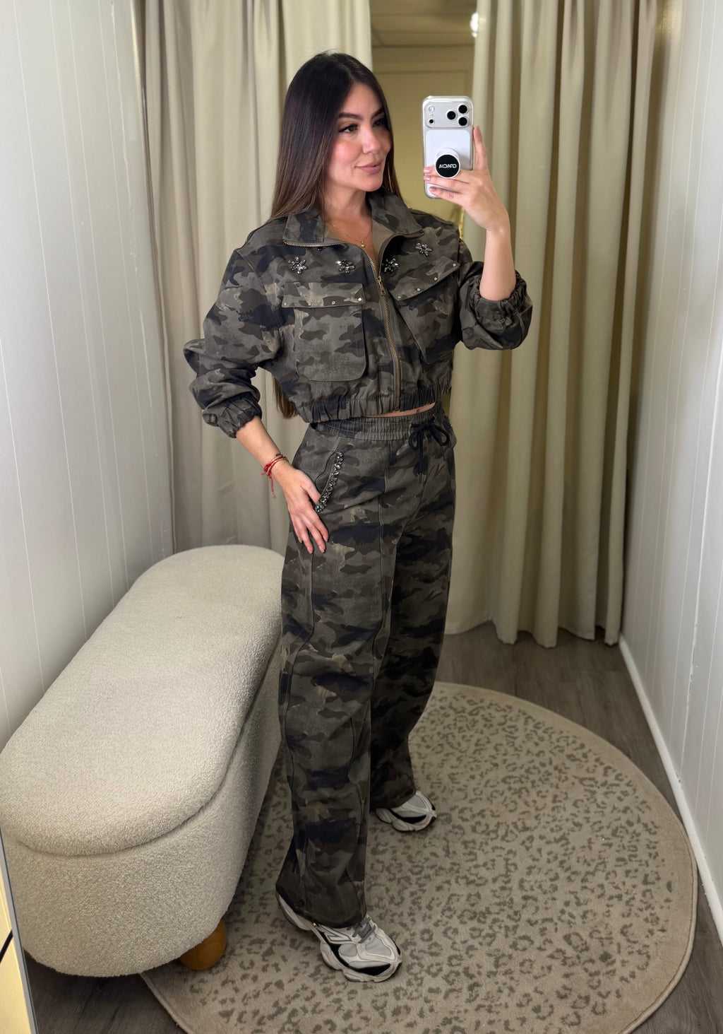 Dark Diva Camo Print Pant Set